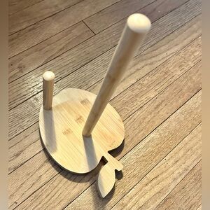 Natural Bamboo Apple Kitchen Towel Holder